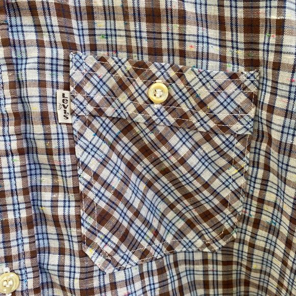 Vintage Levi's Men's Button Down Long Sleeve Rainbow Speckled Size 20 - Picture 4 of 7
